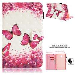 Rose Butterfly 3D Painted Leather Wallet Tablet Case for Samsung Galaxy Tab E 8.0 T375 T377