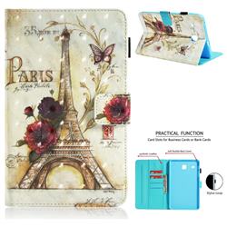Flower Eiffel Tower 3D Painted Leather Wallet Tablet Case for Samsung Galaxy Tab E 8.0 T375 T377