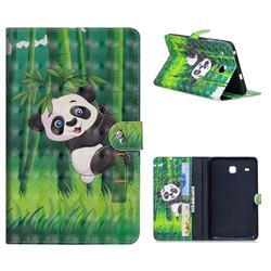 Climbing Bamboo Panda 3D Painted Leather Tablet Wallet Case for Samsung Galaxy Tab E 8.0 T375 T377