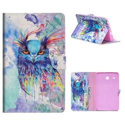 Watercolor Owl 3D Painted Leather Tablet Wallet Case for Samsung Galaxy Tab E 8.0 T375 T377