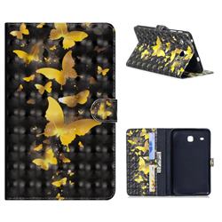Golden Butterfly 3D Painted Leather Tablet Wallet Case for Samsung Galaxy Tab E 8.0 T375 T377