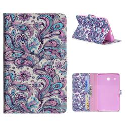 Swirl Flower 3D Painted Leather Tablet Wallet Case for Samsung Galaxy Tab E 8.0 T375 T377