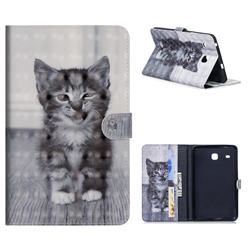 Smiling Cat 3D Painted Leather Tablet Wallet Case for Samsung Galaxy Tab E 8.0 T375 T377