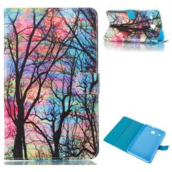 Color Tree Folio Stand Leather Wallet Case for Samsung Galaxy Tab E 8.0 T375 T377