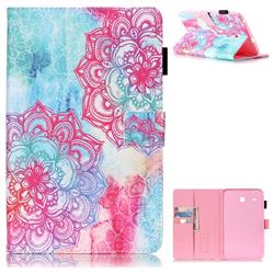 Fire Red Flower Folio Stand Leather Wallet Case for Samsung Galaxy Tab E 8.0 T375 T377