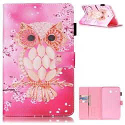 Petal Owl Folio Stand Leather Wallet Case for Samsung Galaxy Tab E 8.0 T375 T377