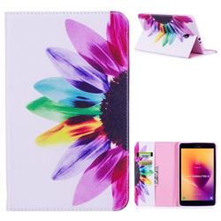 Seven-color Flowers Folio Stand Leather Wallet Case for Samsung Galaxy Tab A 8.0 (2017) T380 T385 A2 S