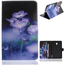 Blue Flowers Painting Tablet Leather Wallet Flip Cover for Samsung Galaxy Tab A 8.0 (2017) T380 T385 A2 S