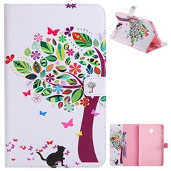 Cat and Tree Folio Flip Stand Leather Wallet Case for Samsung Galaxy Tab A 8.0 (2017) T380 T385 A2 S