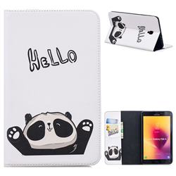 Hello Panda Folio Stand Tablet Leather Wallet Case for Samsung Galaxy Tab A 8.0 (2017) T380 T385 A2 S