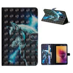 Snow Wolf 3D Painted Leather Tablet Wallet Case for Samsung Galaxy Tab A 8.0 (2017) T380 T385 A2 S