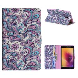 Swirl Flower 3D Painted Leather Tablet Wallet Case for Samsung Galaxy Tab A 8.0 (2017) T380 T385 A2 S