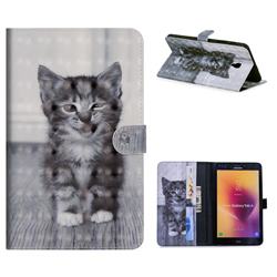 Smiling Cat 3D Painted Leather Tablet Wallet Case for Samsung Galaxy Tab A 8.0 (2017) T380 T385 A2 S