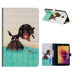 Fox Catching Fish 3D Painted Leather Tablet Wallet Case for Samsung Galaxy Tab A 8.0 (2017) T380 T385 A2 S