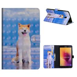 Smiley Shiba Inu 3D Painted Leather Tablet Wallet Case for Samsung Galaxy Tab A 8.0 (2017) T380 T385 A2 S