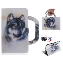 Snow Wolf Handbag Tablet Leather Wallet Flip Cover for Samsung Galaxy Tab A 8.0 (2017) T380 T385 A2 S