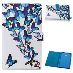 Blue Vivid Butterflies Folio Stand Leather Wallet Case for Samsung Galaxy Tab A 8.0 (2017) T380 T385 A2 S