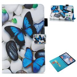 Blue Butterflies Folio Stand Leather Wallet Case for Samsung Galaxy Tab A 8.0 (2017) T380 T385 A2 S
