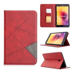 Binfen Color Prismatic Slim Magnetic Sucking Stitching Wallet Flip Cover for Samsung Galaxy Tab A 8.0 (2017) T380 T385 A2 S - Red