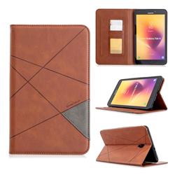 Binfen Color Prismatic Slim Magnetic Sucking Stitching Wallet Flip Cover for Samsung Galaxy Tab A 8.0 (2017) T380 T385 A2 S - Brown