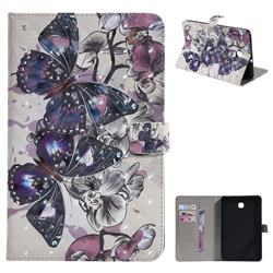Black Butterfly 3D Painted Tablet Leather Wallet Case for Samsung Galaxy Tab A 8.0(2018) T387