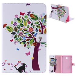 Cat and Tree Folio Flip Stand Leather Wallet Case for Samsung Galaxy Tab A 8.0(2018) T387