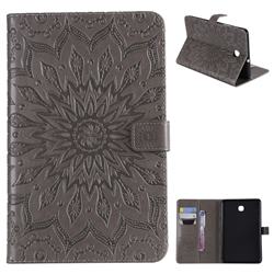 Embossing Sunflower Leather Flip Cover for Samsung Galaxy Tab A 8.0(2018) T387 - Gray