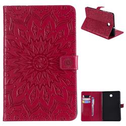 Embossing Sunflower Leather Flip Cover for Samsung Galaxy Tab A 8.0(2018) T387 - Red