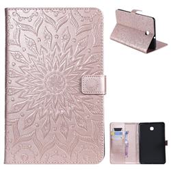 Embossing Sunflower Leather Flip Cover for Samsung Galaxy Tab A 8.0(2018) T387 - Rose Gold