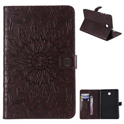 Embossing Sunflower Leather Flip Cover for Samsung Galaxy Tab A 8.0(2018) T387 - Brown