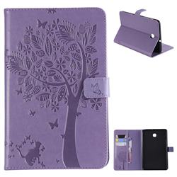 Embossing Butterfly Tree Leather Flip Cover for Samsung Galaxy Tab A 8.0(2018) T387 - Purple