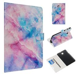 Blue Pink Marble Smooth Leather Tablet Wallet Case for Samsung Galaxy Tab A 8.0(2018) T387