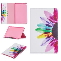 Seven-color Flowers Folio Stand Leather Wallet Case for Samsung Galaxy Tab A 10.1 (2019) T510 T515