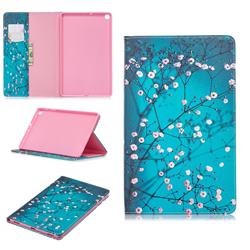 Blue Plum flower Folio Stand Leather Wallet Case for Samsung Galaxy Tab A 10.1 (2019) T510 T515