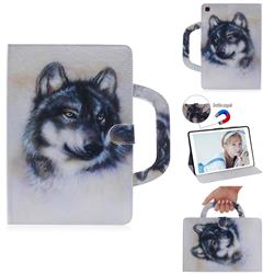Snow Wolf Handbag Tablet Leather Wallet Flip Cover for Samsung Galaxy Tab A 10.1 (2019) T510 T515