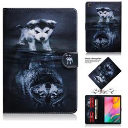 Wolf and Dog Painting Tablet Leather Wallet Flip Cover for Samsung Galaxy Tab A 10.1 (2019) T510 T515