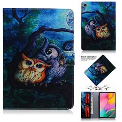 Oil Painting Owl Painting Tablet Leather Wallet Flip Cover for Samsung Galaxy Tab A 10.1 (2019) T510 T515