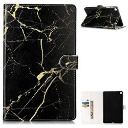 Black Gold Marble Folio Flip Stand PU Leather Wallet Case for Samsung Galaxy Tab A 10.1 (2019) T510 T515