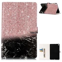 Glittering Rose Marble Folio Flip Stand PU Leather Wallet Case for Samsung Galaxy Tab A 10.1 (2019) T510 T515