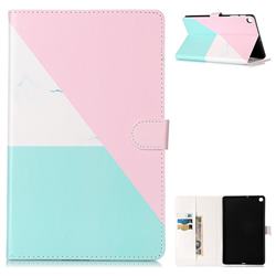 Tricolor Marble Folio Flip Stand PU Leather Wallet Case for Samsung Galaxy Tab A 10.1 (2019) T510 T515
