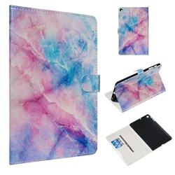 Blue Pink Marble Smooth Leather Tablet Wallet Case for Samsung Galaxy Tab A 10.1 (2019) T510 T515