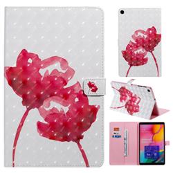 Red Rose 3D Painted Tablet Leather Wallet Case for Samsung Galaxy Tab A 10.1 (2019) T510 T515
