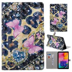 Violet Butterfly 3D Painted Tablet Leather Wallet Case for Samsung Galaxy Tab A 10.1 (2019) T510 T515