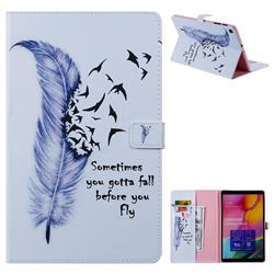 Feather Birds Folio Flip Stand Leather Wallet Case for Samsung Galaxy Tab A 10.1 (2019) T510 T515