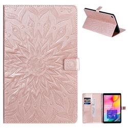 Embossing Sunflower Leather Flip Cover for Samsung Galaxy Tab A 10.1 (2019) T510 T515 - Rose Gold