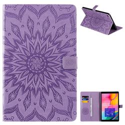 Embossing Sunflower Leather Flip Cover for Samsung Galaxy Tab A 10.1 (2019) T510 T515 - Purple