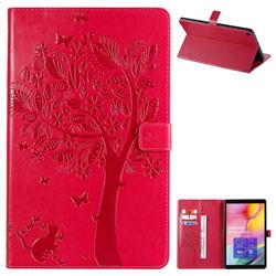 Embossing Butterfly Tree Leather Flip Cover for Samsung Galaxy Tab A 10.1 (2019) T510 T515 - Rose