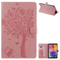 Embossing Butterfly Tree Leather Flip Cover for Samsung Galaxy Tab A 10.1 (2019) T510 T515 - Pink