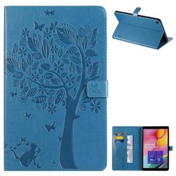 Embossing Butterfly Tree Leather Flip Cover for Samsung Galaxy Tab A 10.1 (2019) T510 T515 - Blue