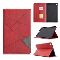 Binfen Color Prismatic Slim Magnetic Sucking Stitching Wallet Flip Cover for Samsung Galaxy Tab A 10.1 (2019) T510 T515 - Red